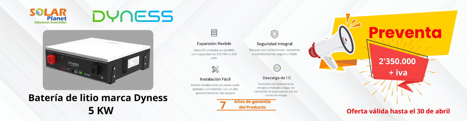 Banner bateria 5kw Dyness